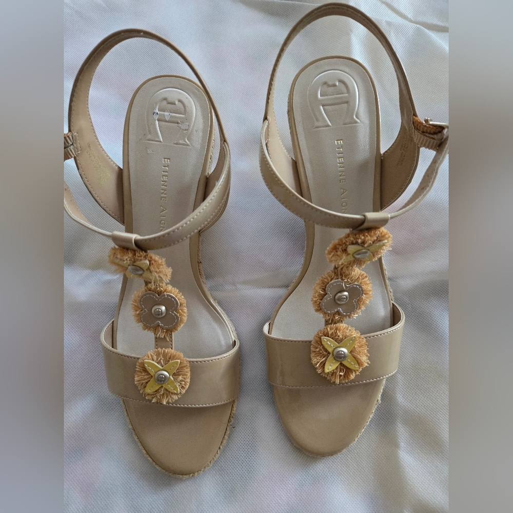 Etienne Aigner Tan Women's Sandals, Size 10 M